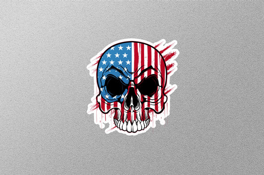 Patriotic Skull USA Flag Sticker