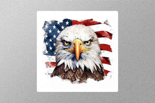 Patriotic Eagle With American Flag Sticker