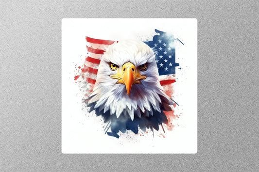 Patriotic Eagle With American Flag Sticker