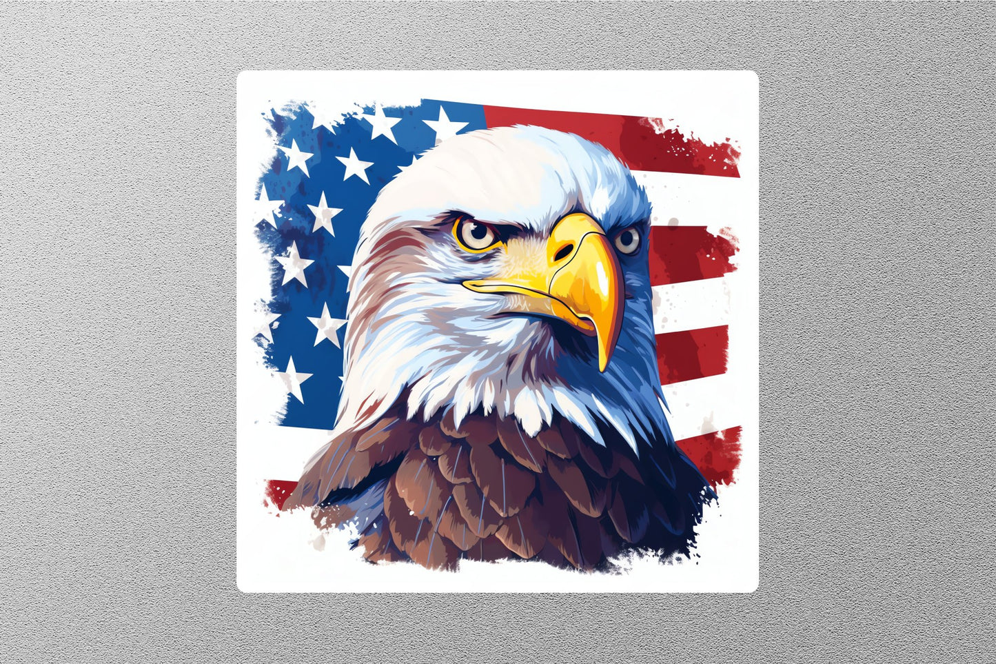 Patriotic Eagle With American Flag Sticker