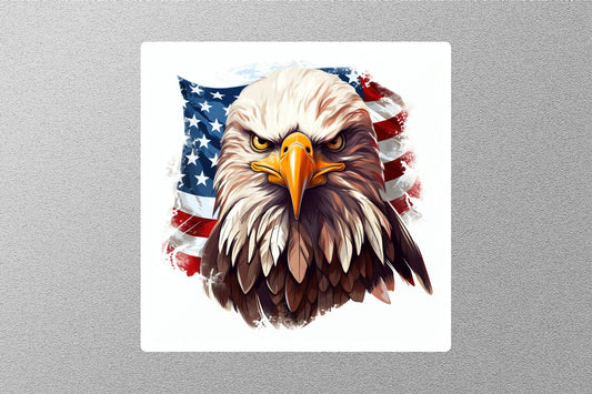 Patriotic Eagle With American Flag Sticker