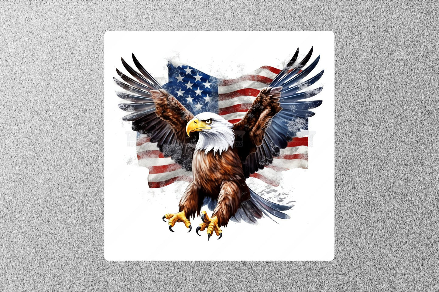 Patriotic Eagle With American Flag Sticker