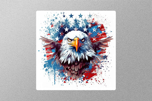 Patriotic Eagle With American Flag Sticker