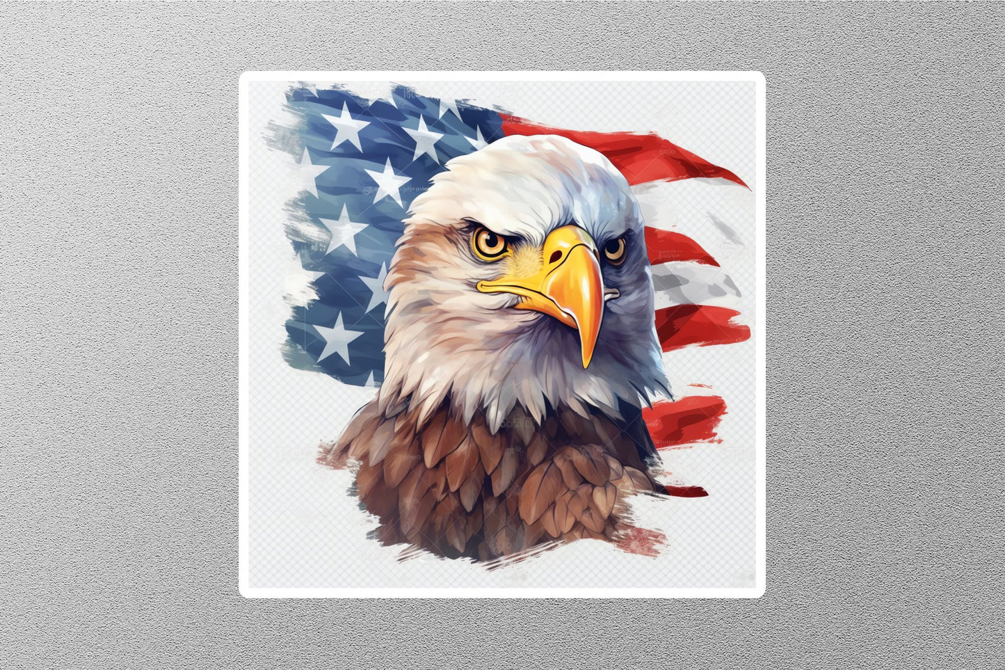 Patriotic Eagle With American Flag Sticker