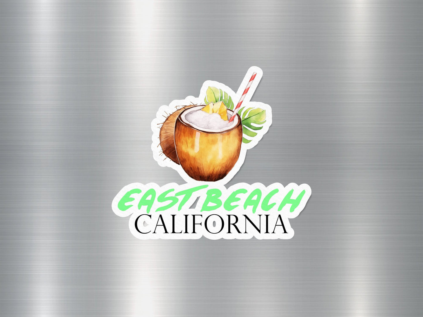 East Beach California Coconut Sticker