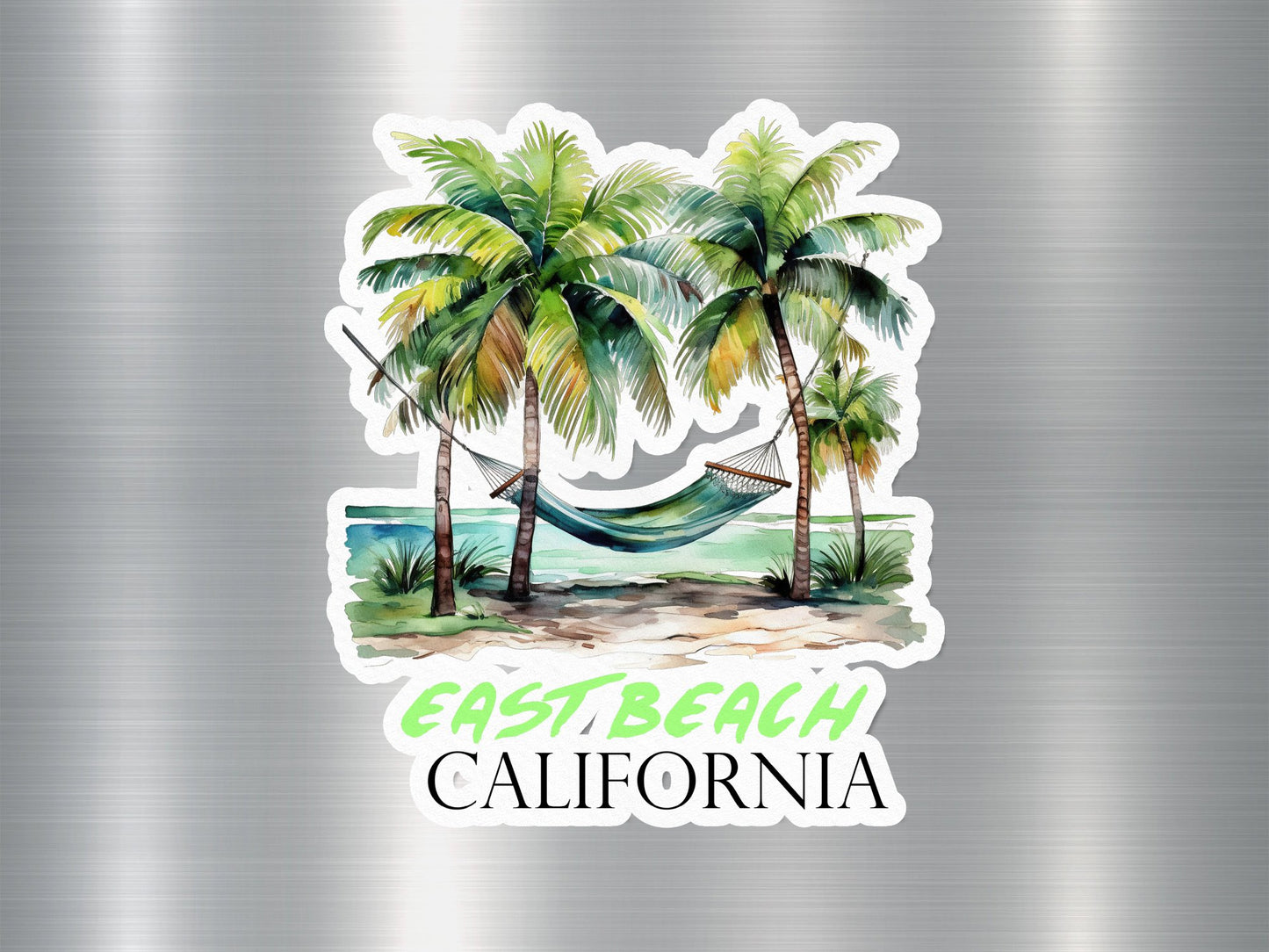 East Beach California Hammock Sticker