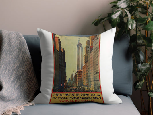Vintage Fifth Avenue New York Throw Pillow