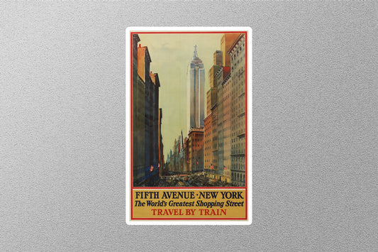 Vintage Fifth Avenue New York Travel Stickers