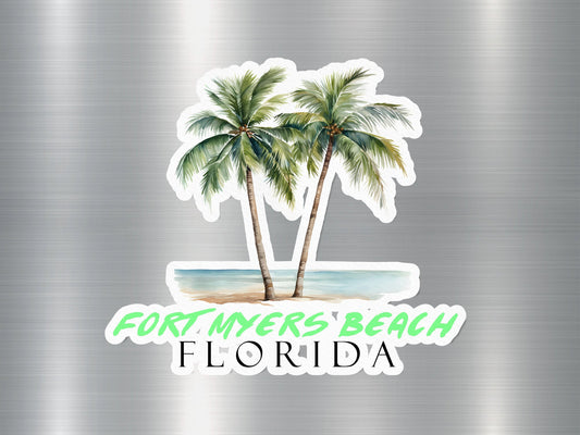 Fort Myers Beach Florida Palm Tree Sticker