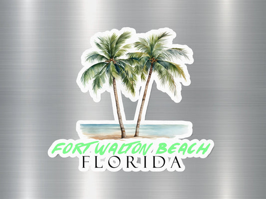 Fort Walton Beach Florida Palm Tree Sticker