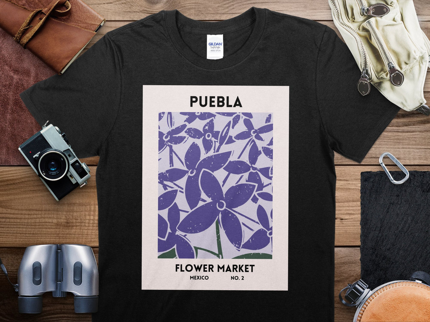 Puebla Flower Market Mexico T-Shirt, Puebla Flower Market Travel Shirt