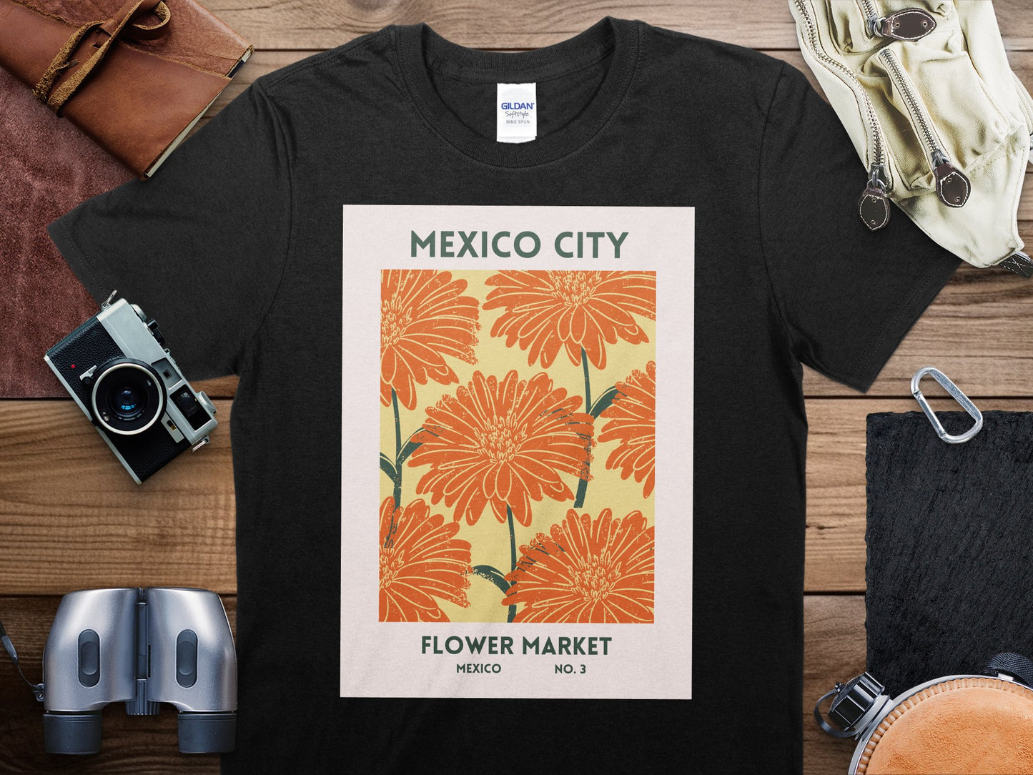 Mexico City Flower Market Mexico T-Shirt, Mexico City Flower Market Travel Shirt