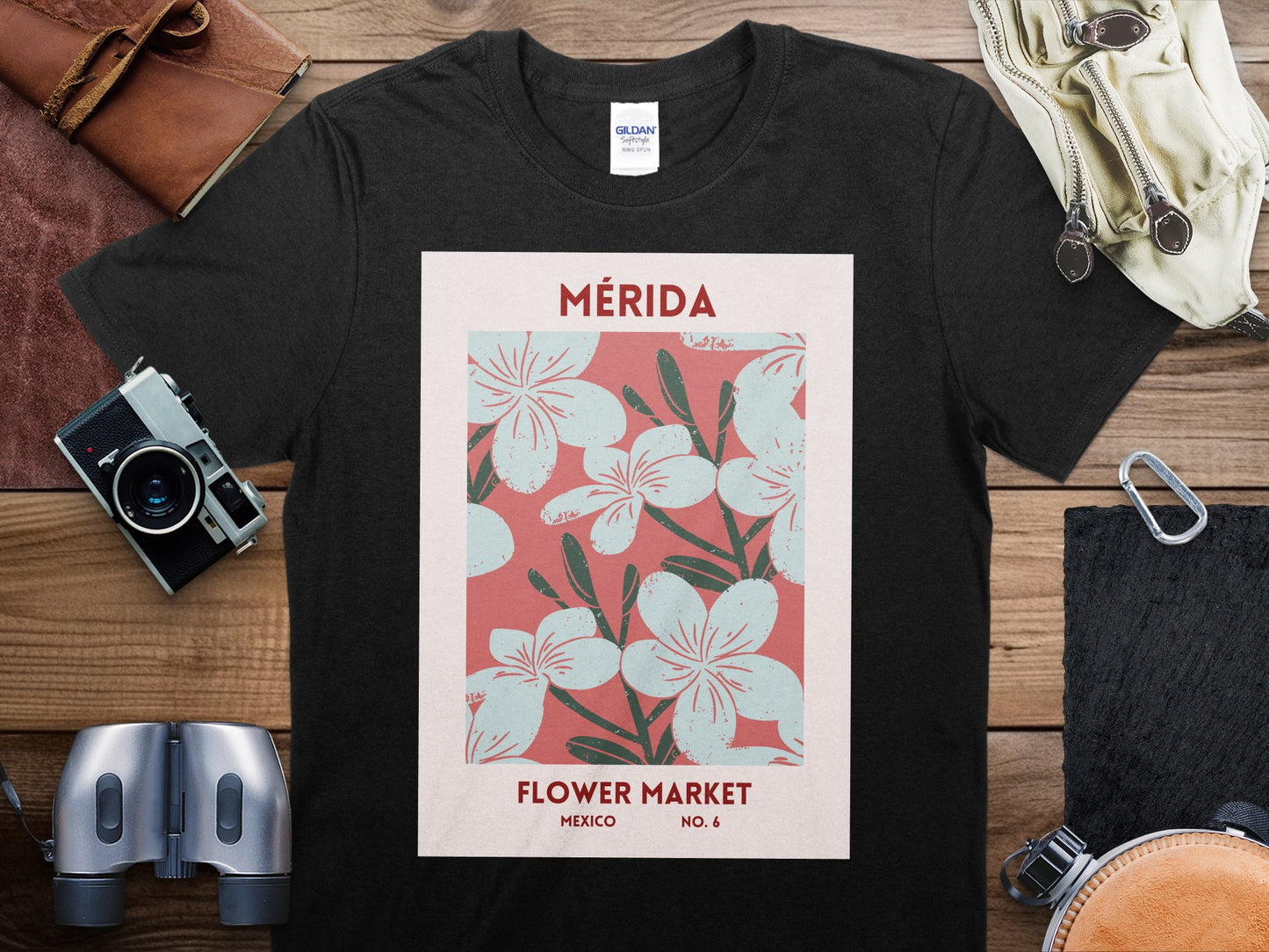 Merida Flower Market Mexico T-Shirt, Merida Flower Market Travel Shirt