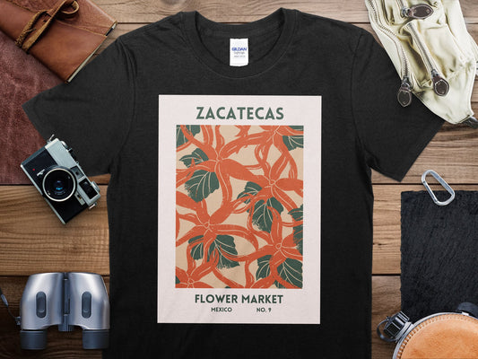 Zacatecas Flower Market Mexico T-Shirt, Zacatecas Flower Market Travel Shirt