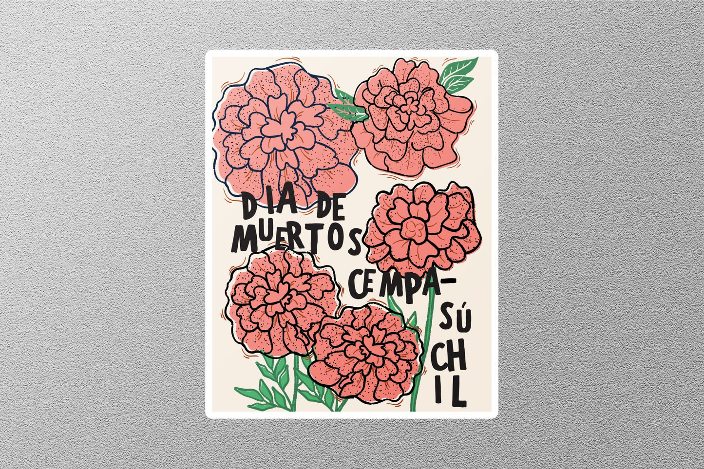 Vintage DIA DE MUERTOS CEMPA- Sú CH IL Stickers