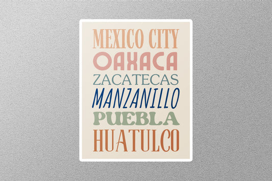 Vintage Mexico States Travel Stickers