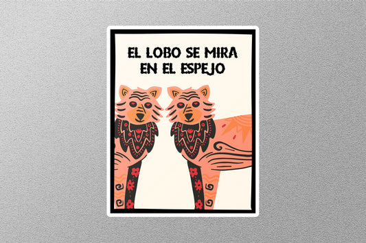 Vintage EL LOBO SE MIRA EN EL ESPEJO Stickers