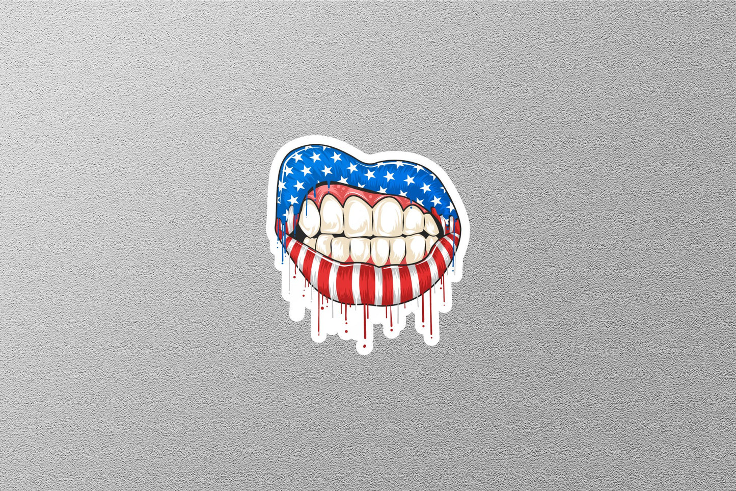 Patriotic Lips USA Flag Sticker