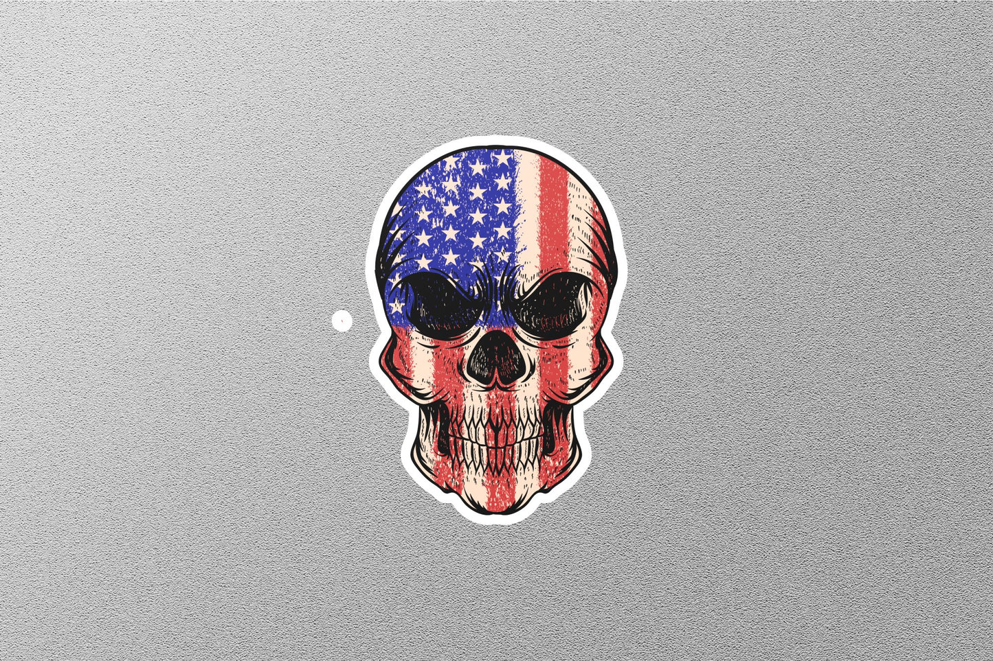 USA Flag Skull Sticker