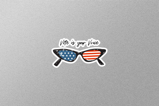 Vote For Your Voice USA Flag Sticker