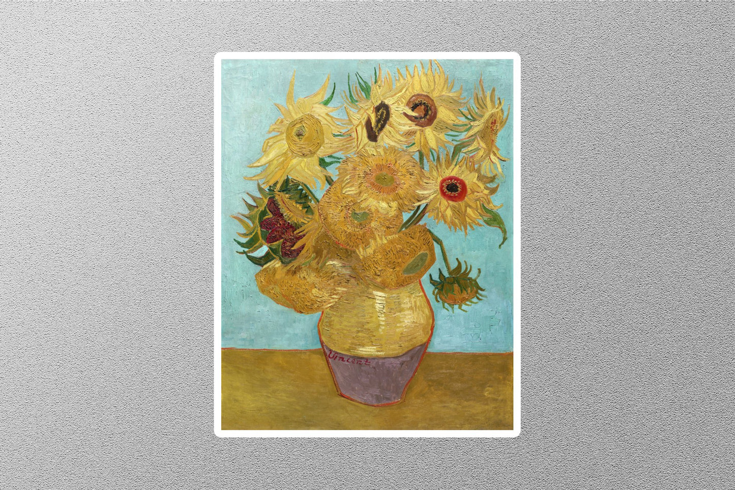 Vase with Twelve Sunflowers Art Sticker