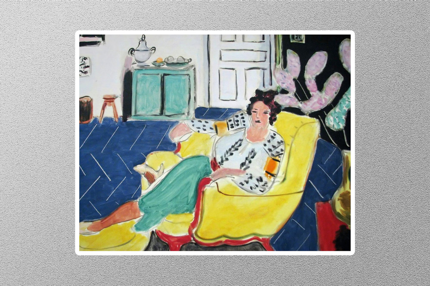 Woman Seated in an Armchair Art Sticker