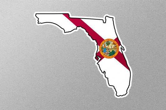 Florida State Shape with Flag Sticker