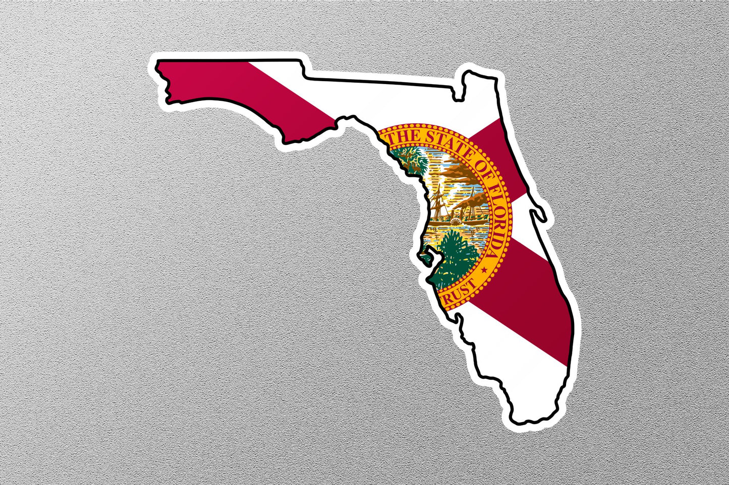 Florida State Shape with Flag Sticker