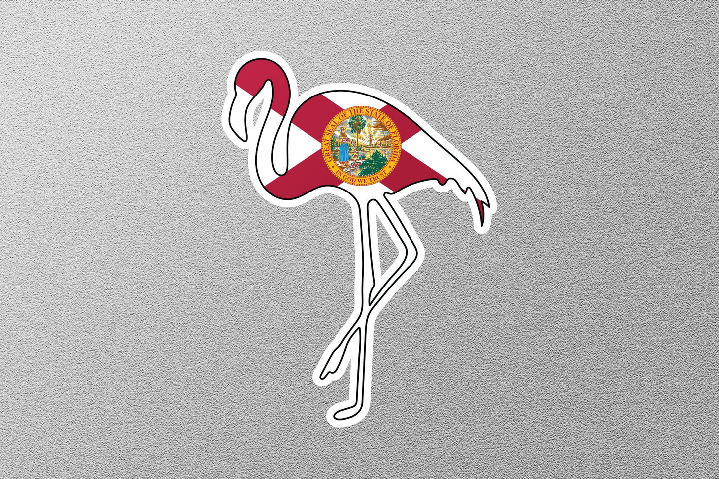 Florida Flag Flamingo Sticker