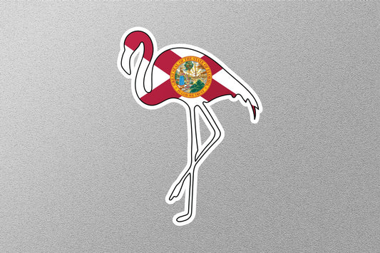 Florida Flag Flamingo Sticker