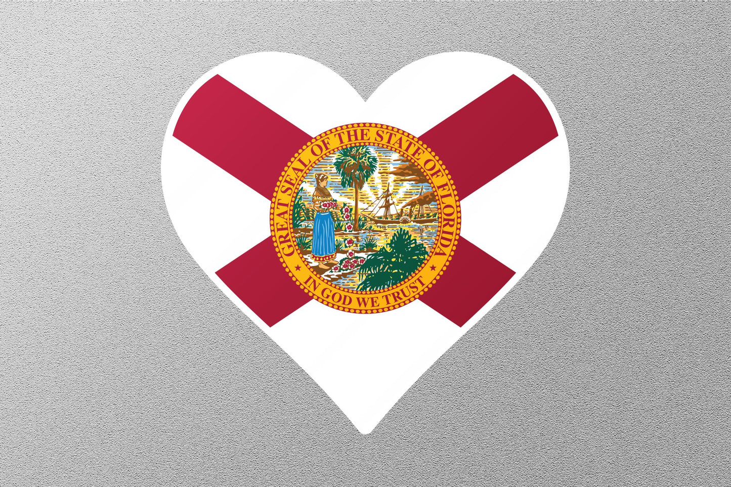 Florida Flag Heart Sticker