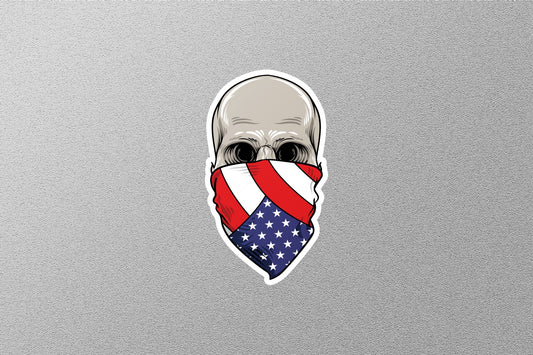 Skull American Flag Sticker