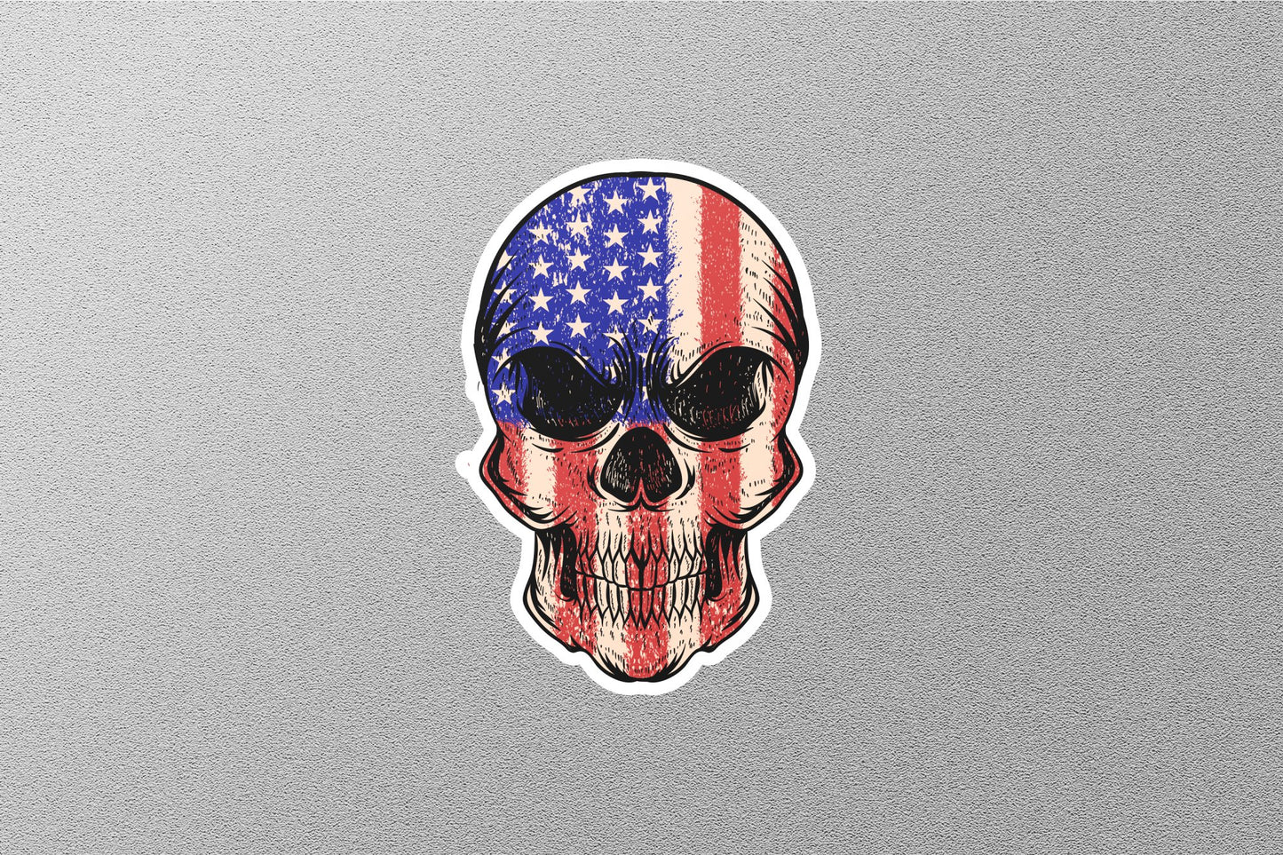 American Flag Skull Sticker