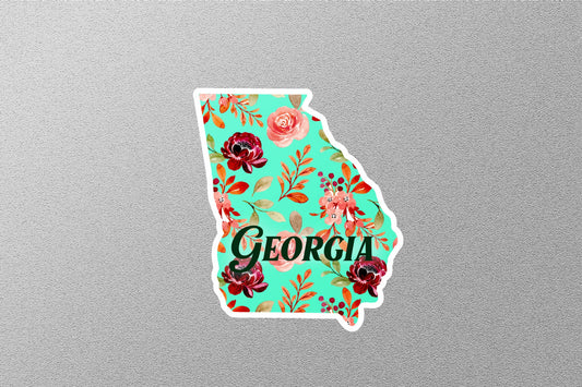 Floral Georgia State Sticker