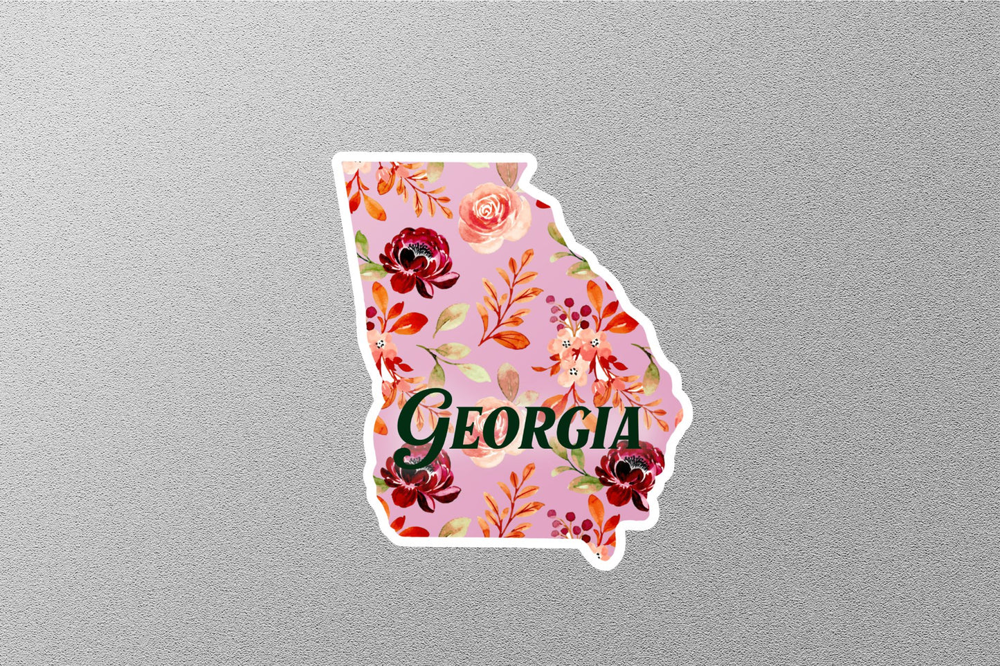 Floral Georgia 3 State Sticker
