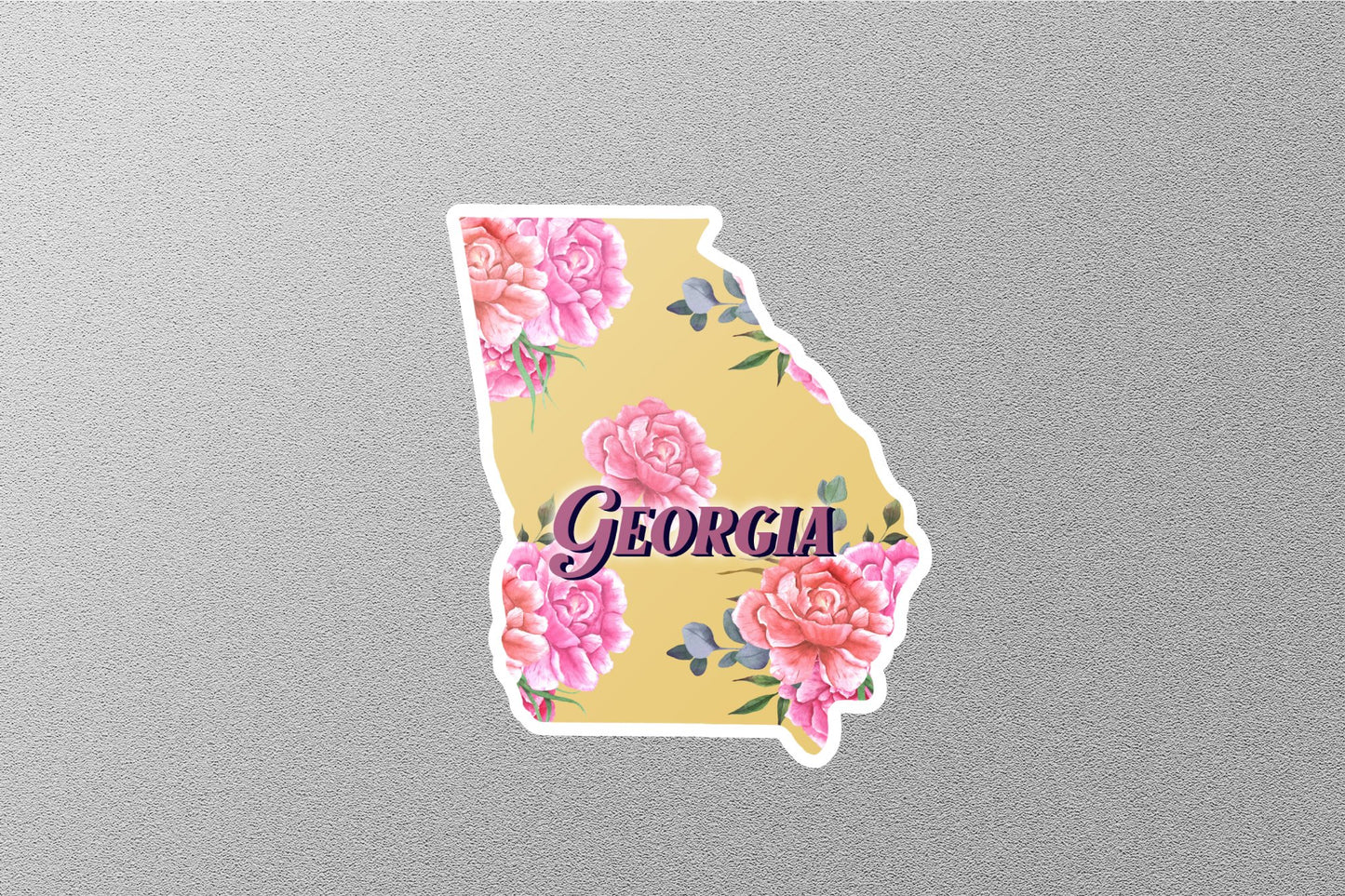 Floral Georgia 4 State Sticker