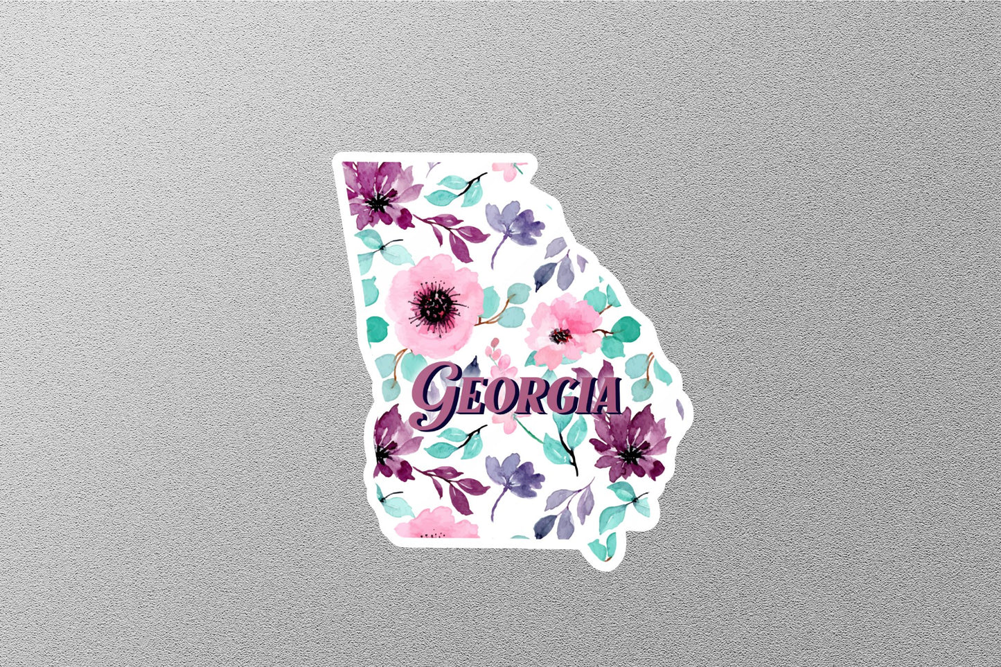 Floral Georgia 5 State Sticker