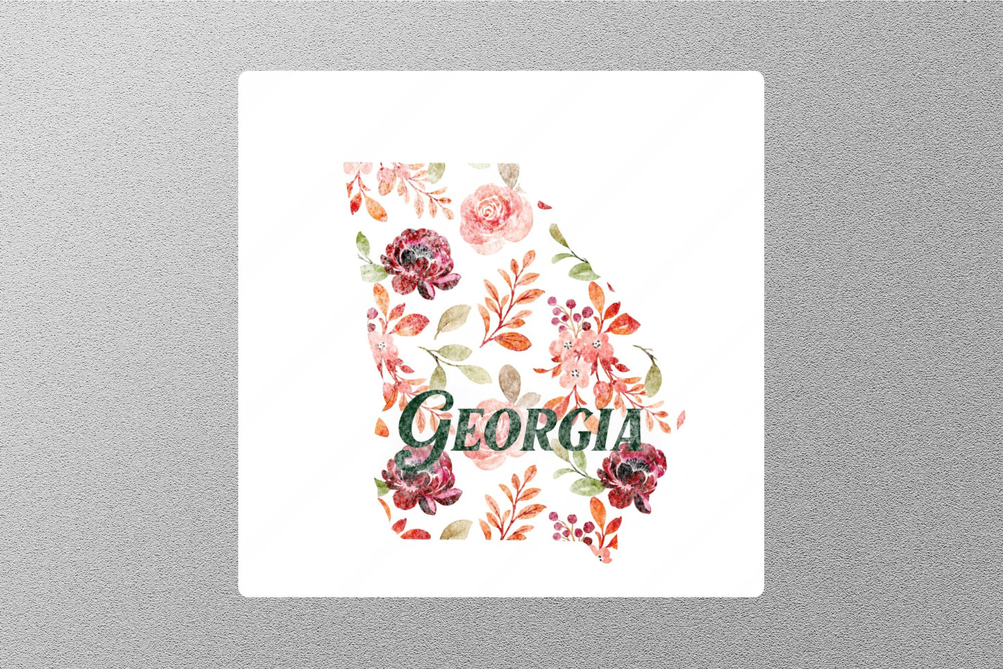 Floral Georgia 6 State Sticker