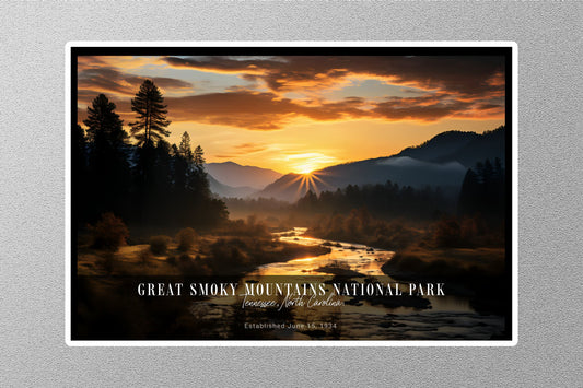 Great Smoky Mountains Sunrise National Park Sticker