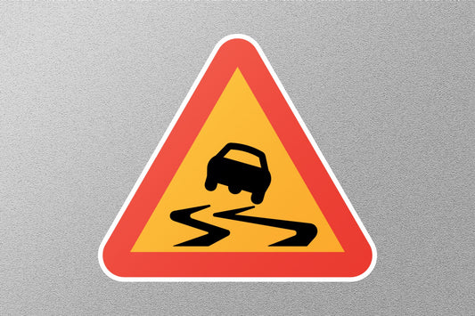 Slippery Road Street Sign Sticker