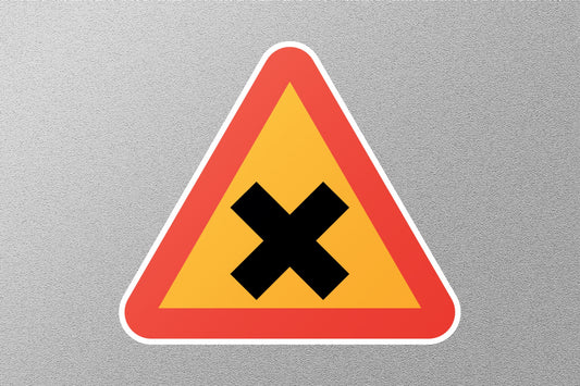 Cross Road Street Sign Sticker