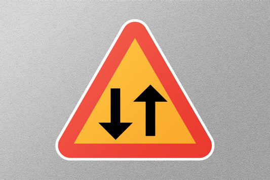 Two Way Traffic Street Sign Sticker