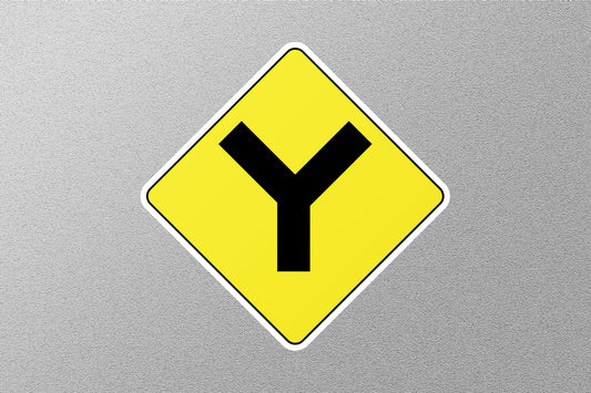 Y Intersection Street Sign Sticker