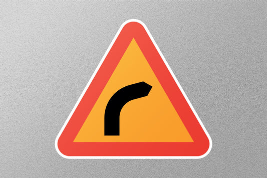 Dangerous Bend Right Street Sign Sticker