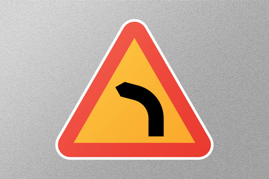 Dangerous Bend Left Street Sign Sticker