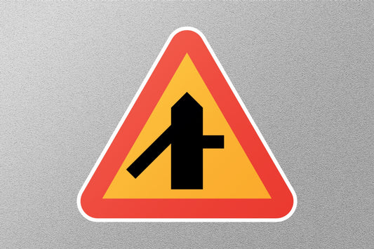 Triangle Cross Street Sign Sticker