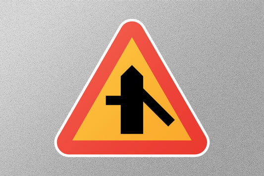 Triangle Cross Street Sign Sticker