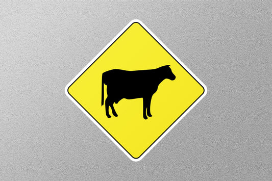 Cow Crossing Sign Diamond Street Sign Sticker