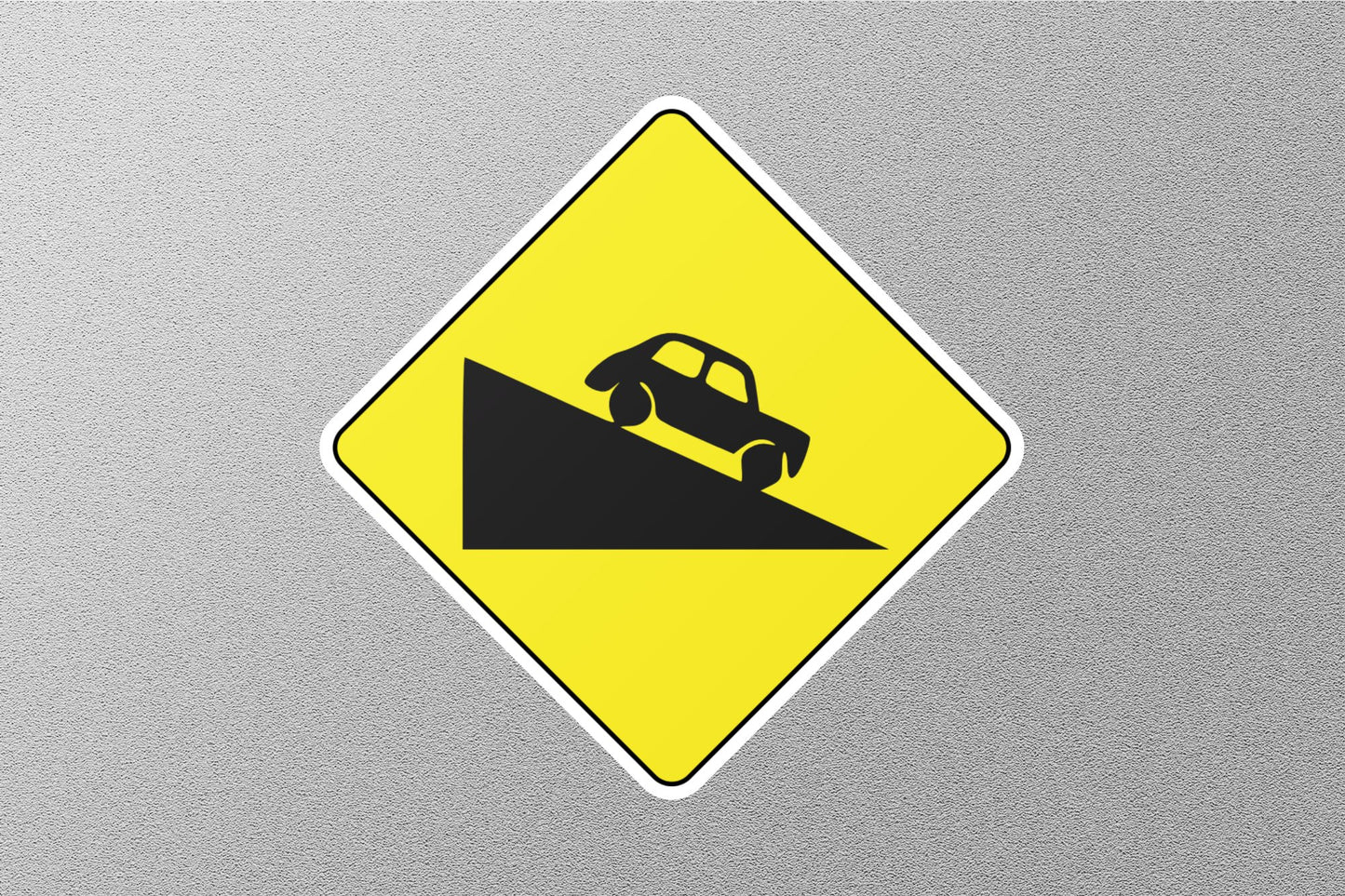 Car Decline Street Sign Sticker