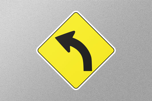 Left Curve Arrow Street Sign Sticker